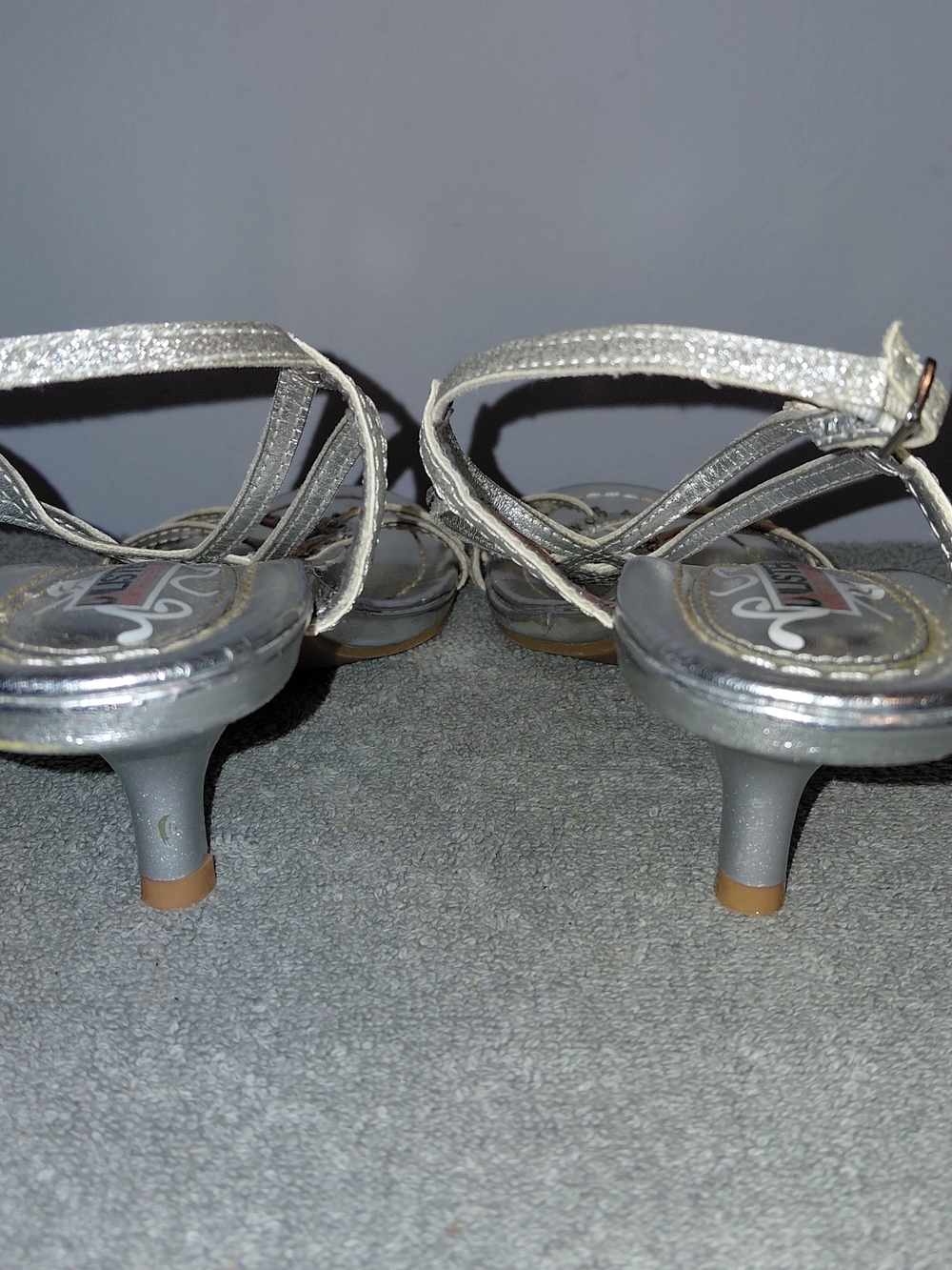 Unlisted Silver Braided Rhinestone Sandals - Picture 4 of 8